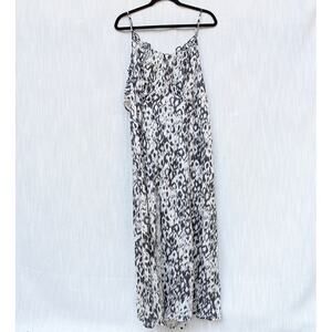 Anthropologie Black/White Flowy Strappy Sleeveless Midi Dress, size S